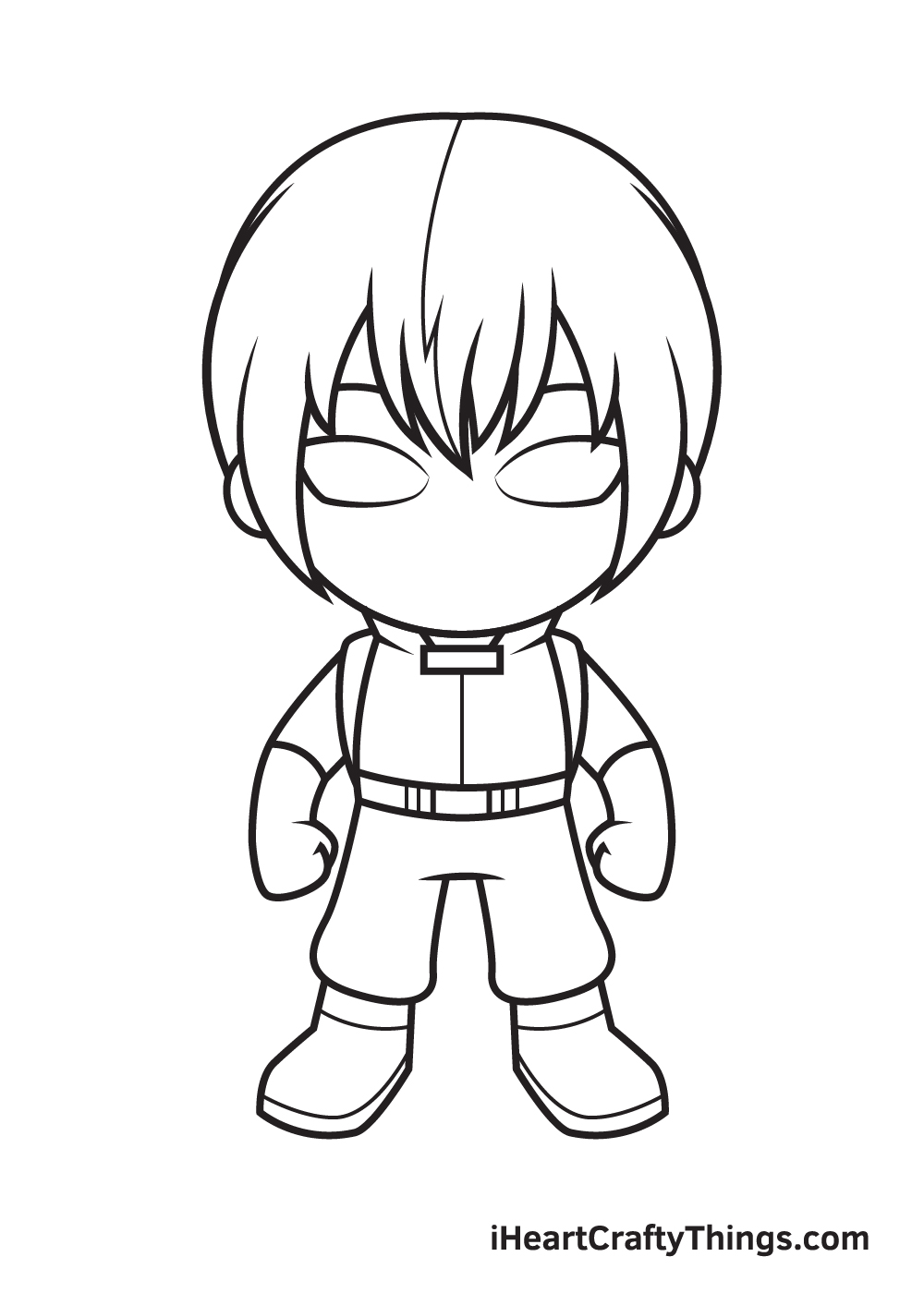 how to draw Todoroki step 7