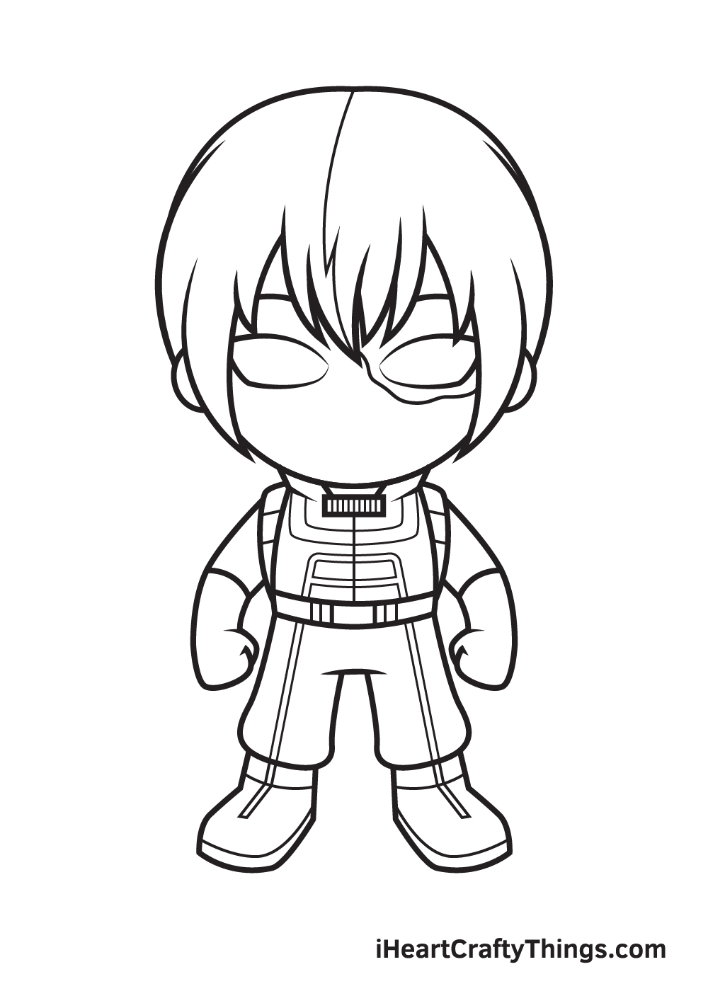 how to draw Todoroki step 8