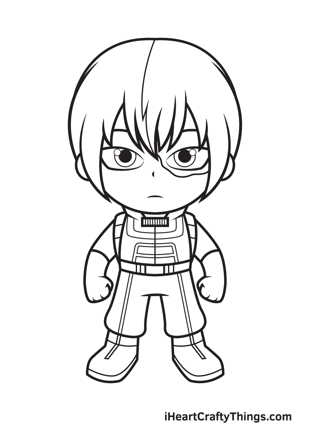 how to draw Todoroki step 9
