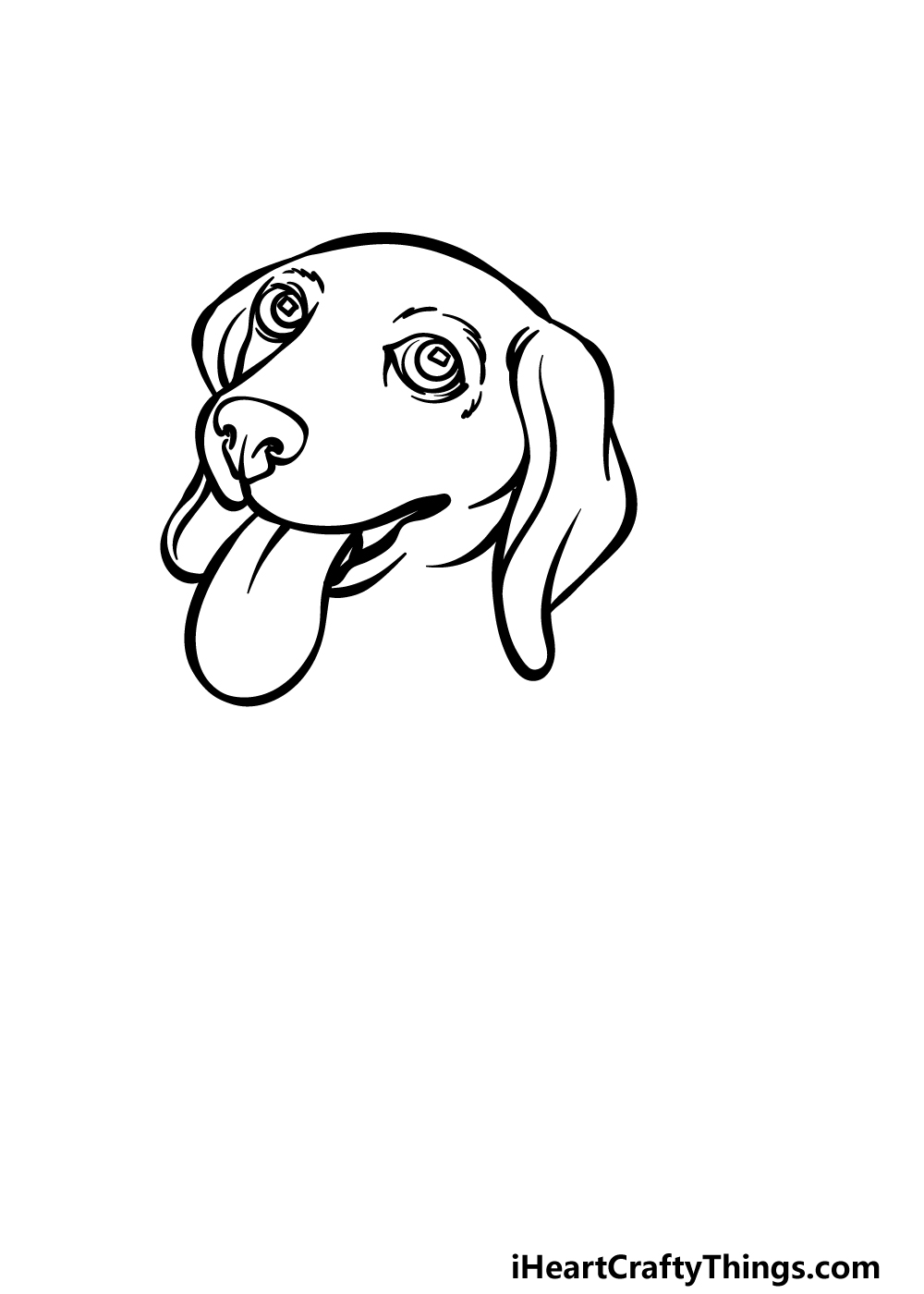 how to draw a Beagle step 1