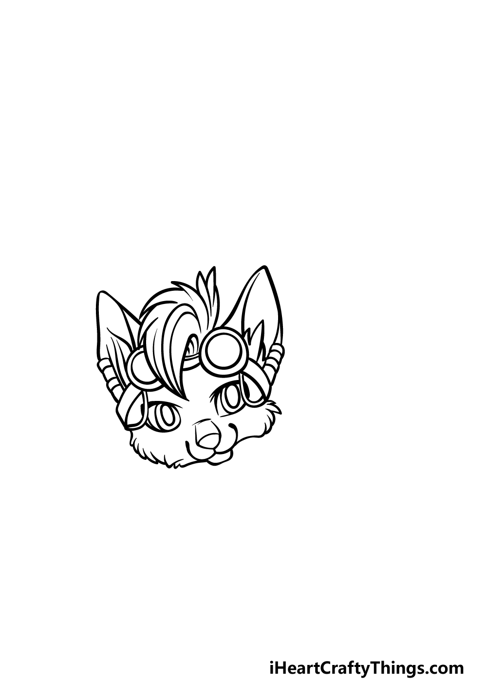 how to draw an Anime Dog step 2
