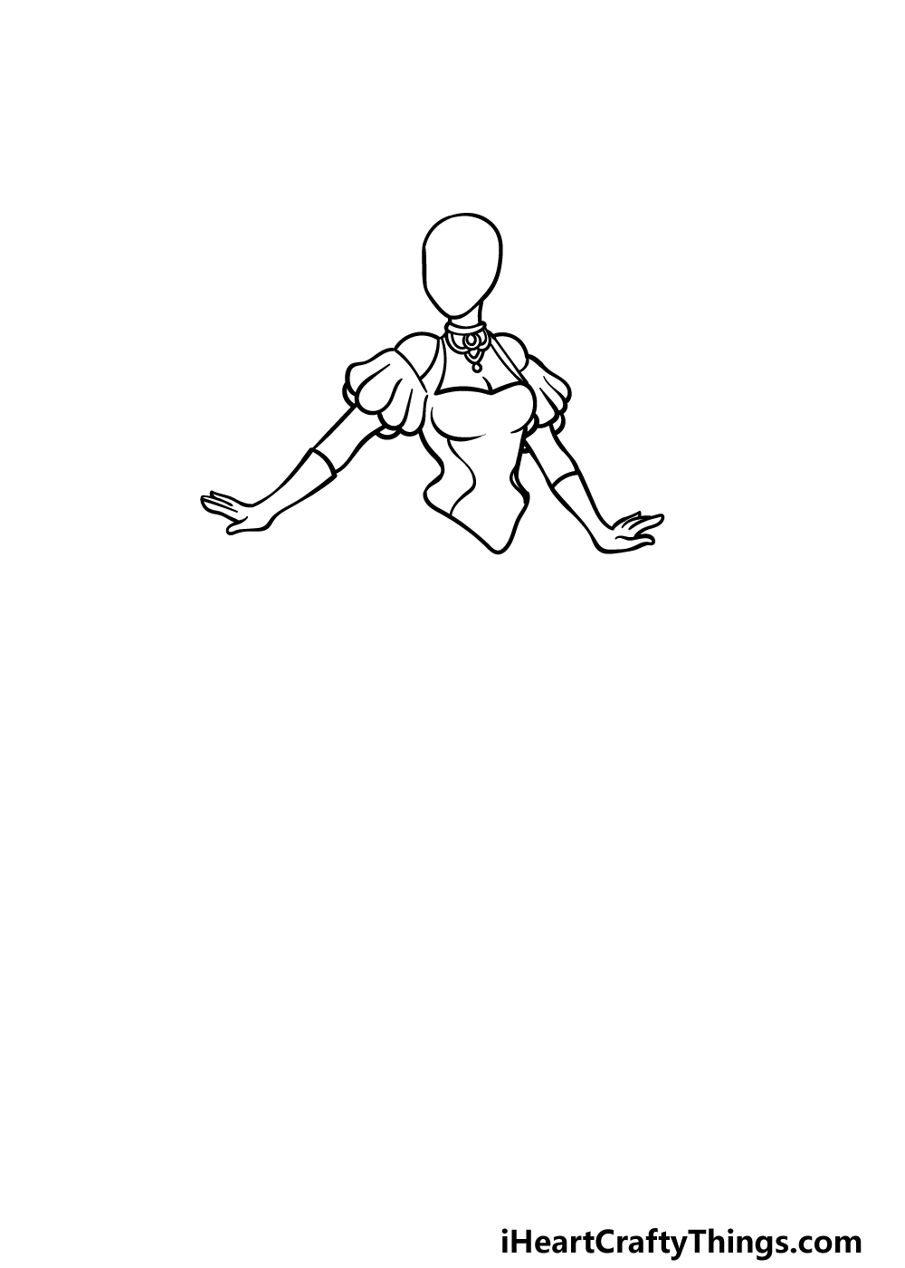 how to draw a Dress Design step 2