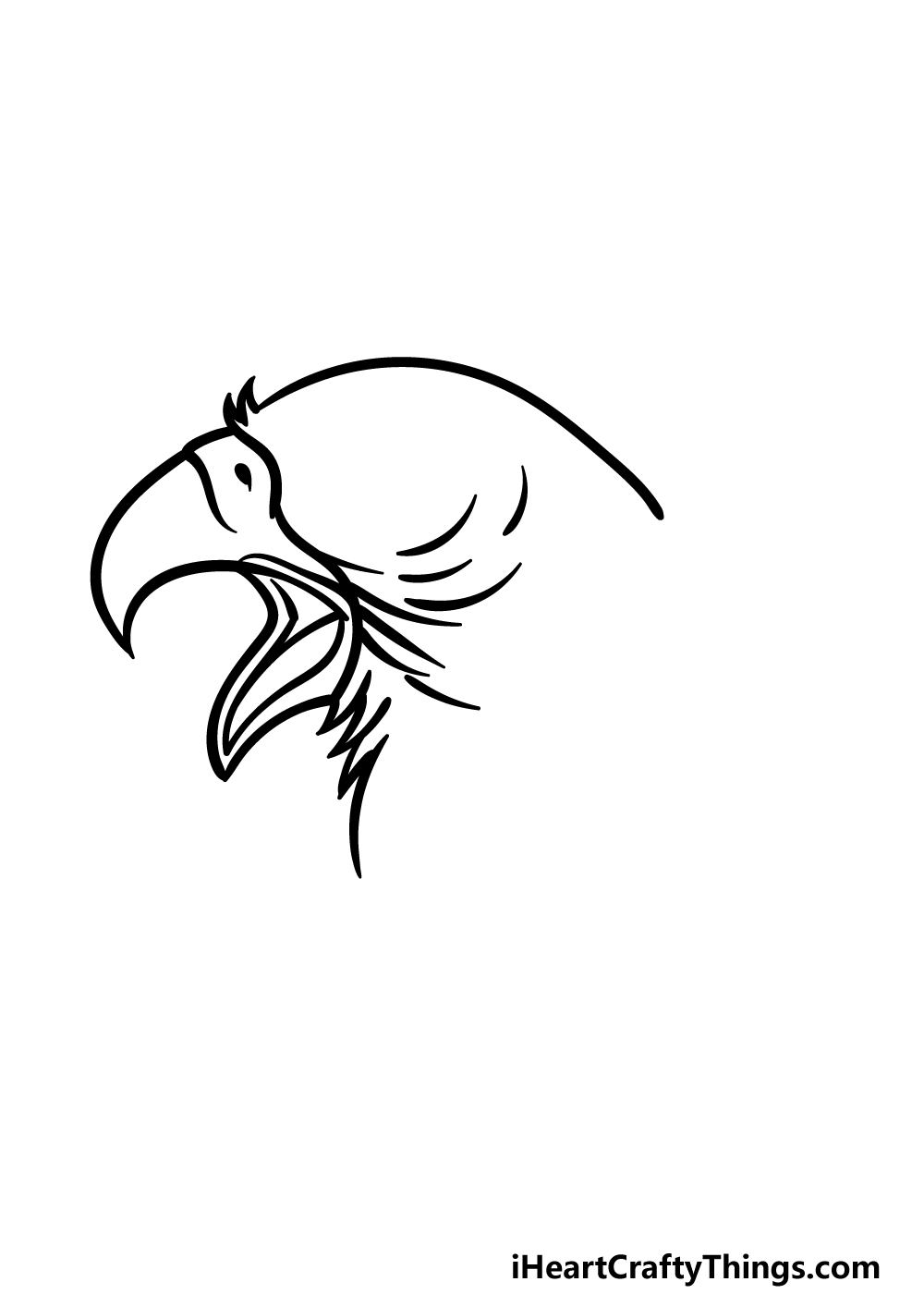 how to draw an Eagle Head step 2