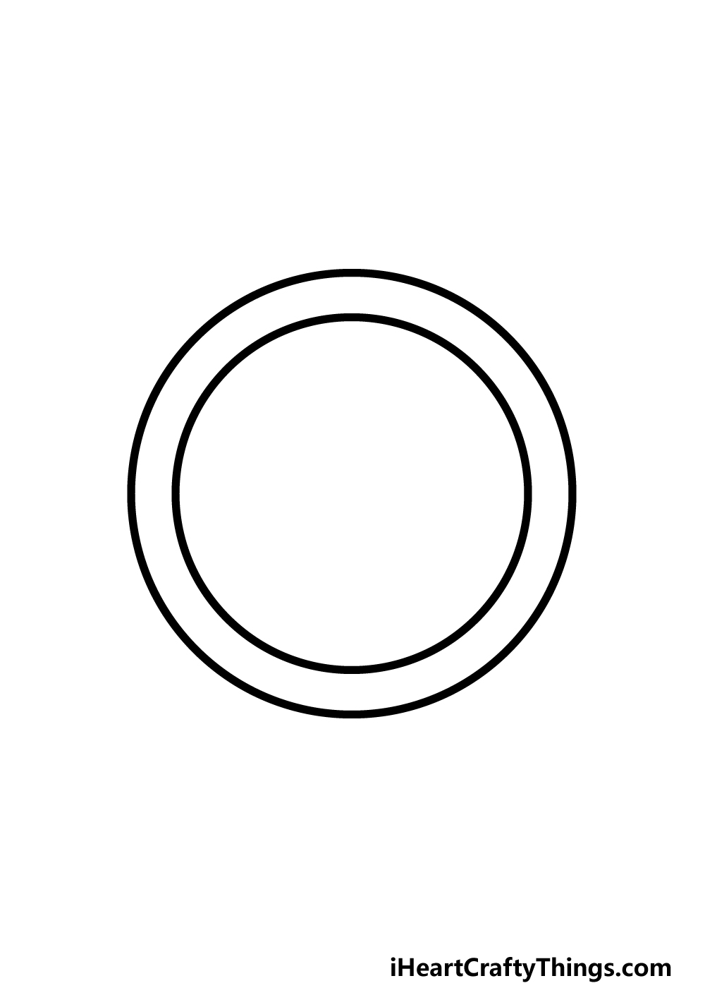 how to draw Captain America’s Shield step 2