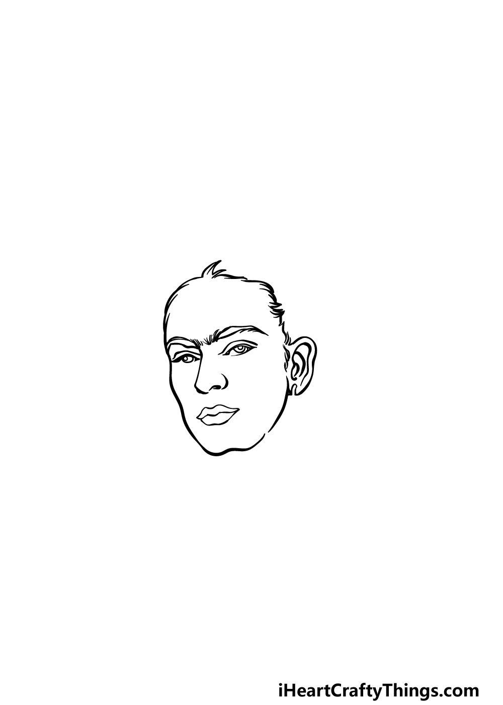 how to draw Frida Kahlo step 2
