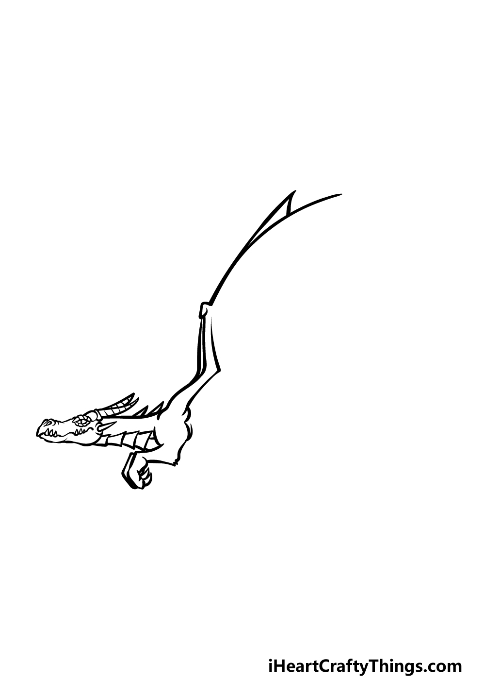 how to draw a Flying Dragon step 2