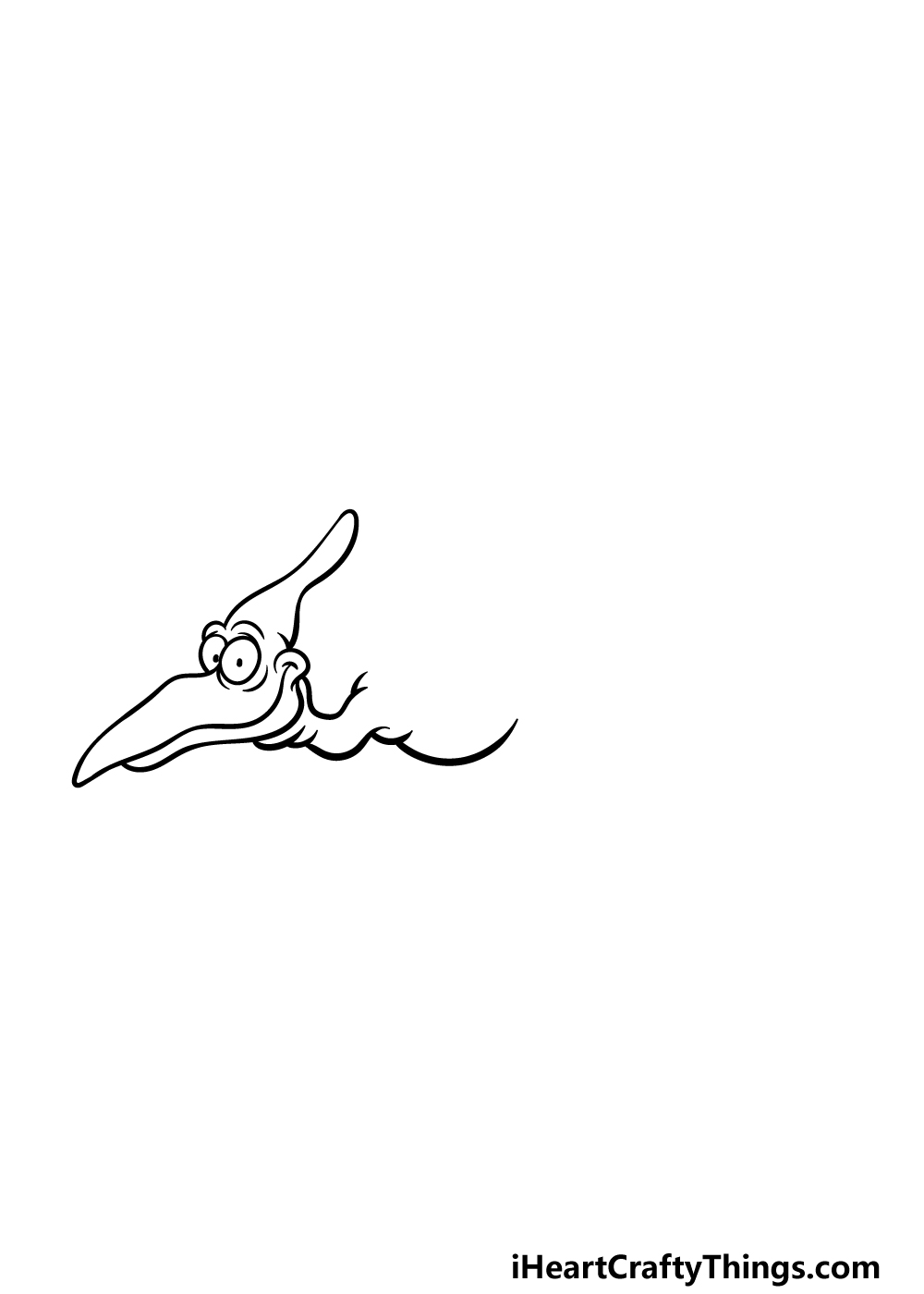 how to draw a Pterodactyl step 2