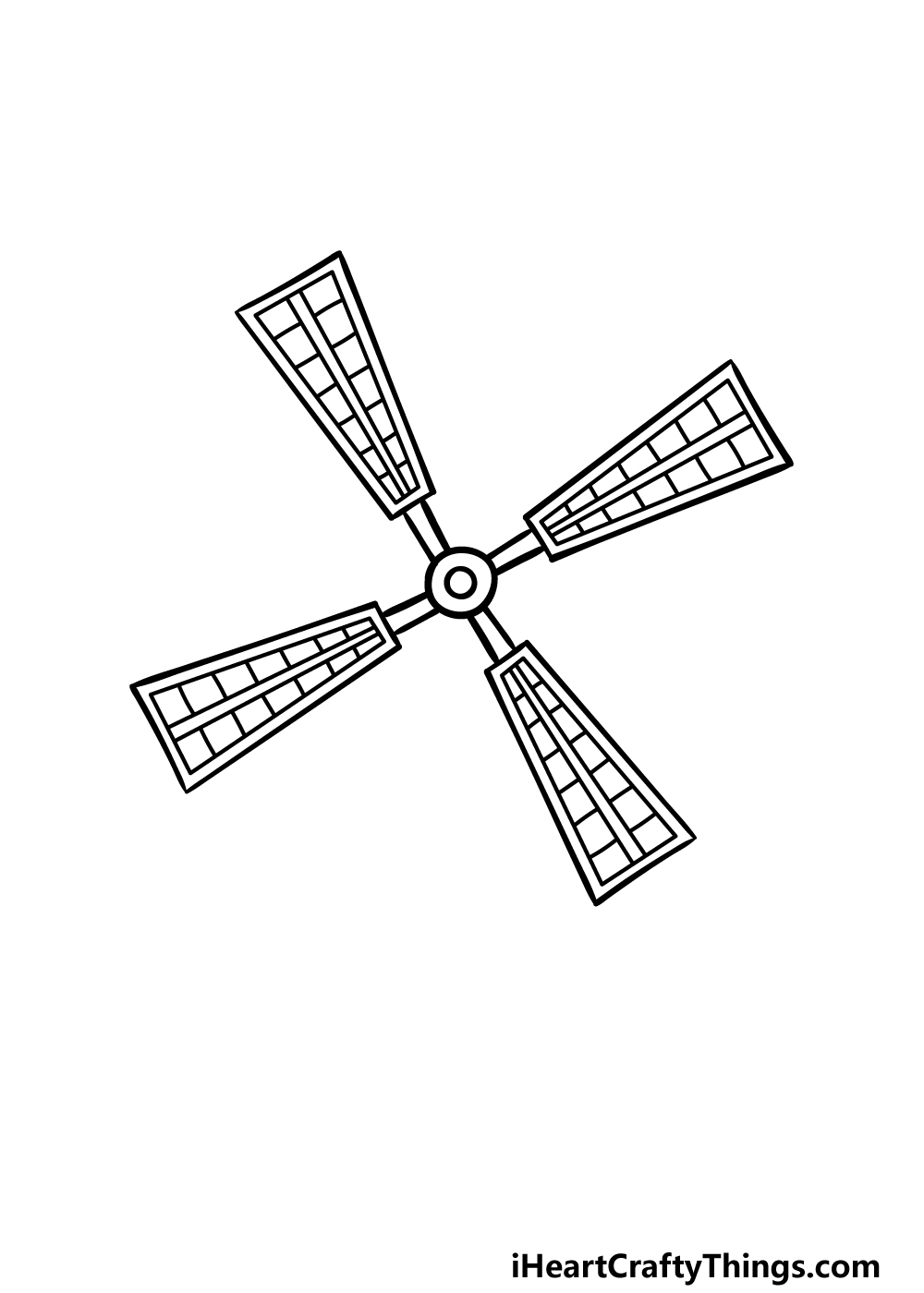 how to draw a Windmill step 2