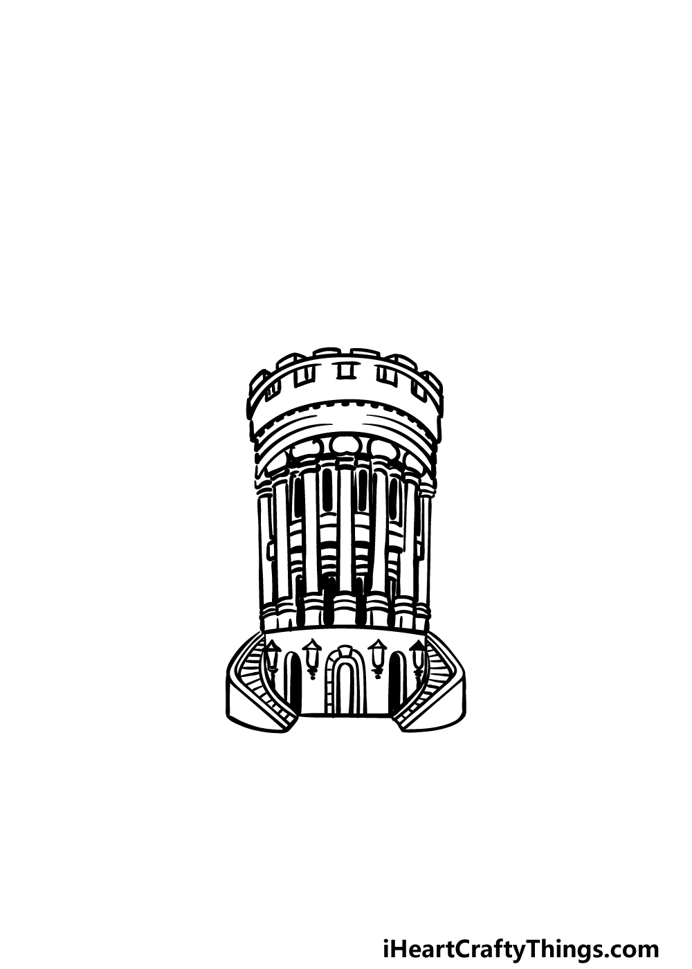 how to draw The White House step 3