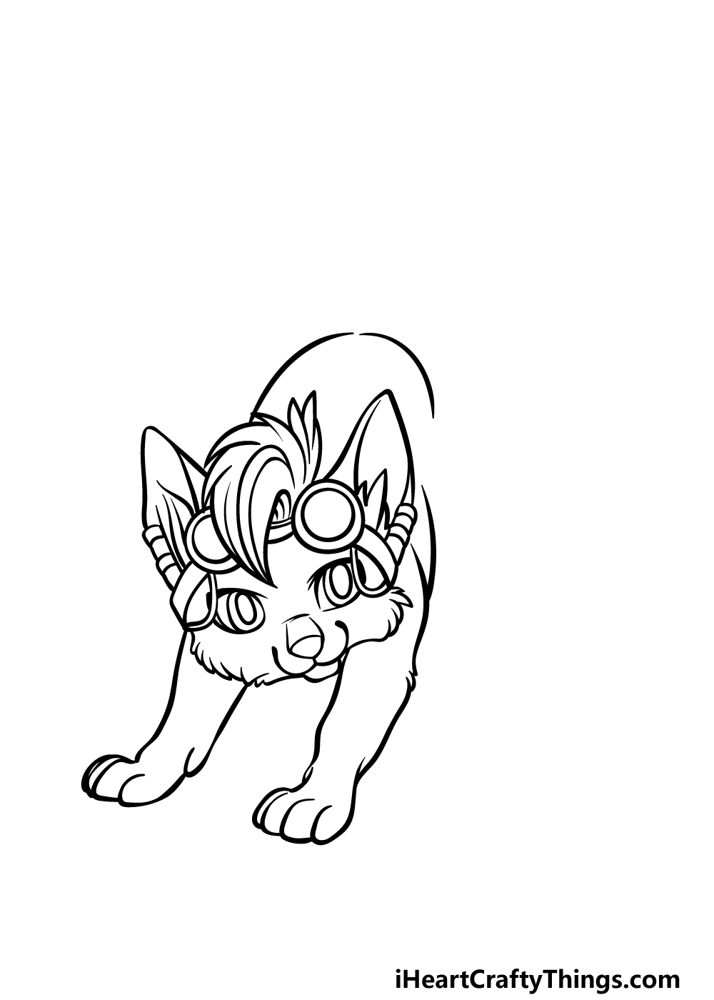 how to draw an Anime Dog step 3