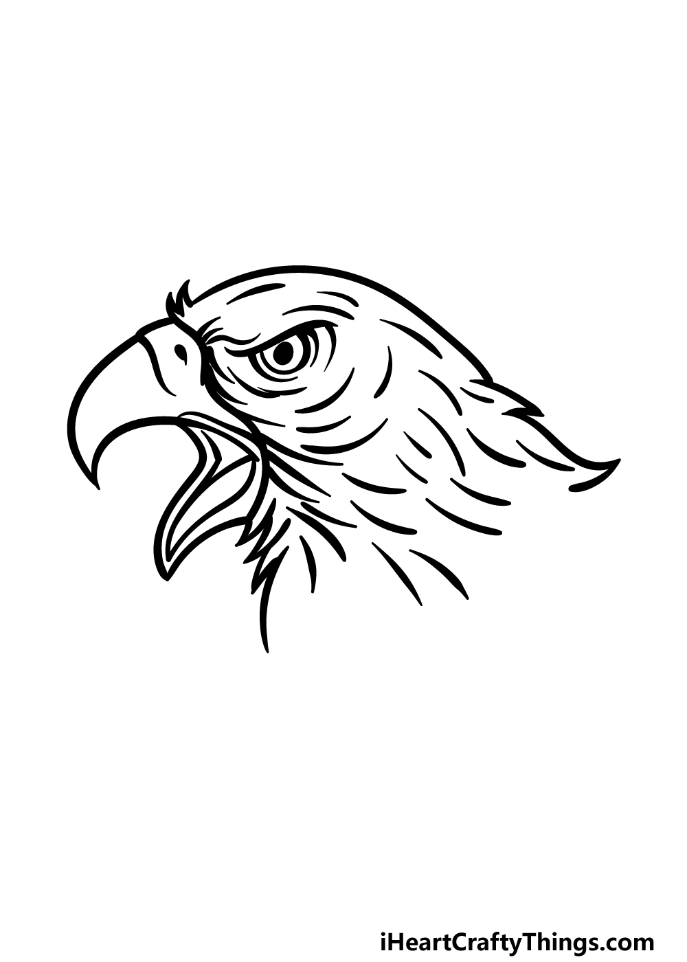 how to draw an Eagle Head step 3