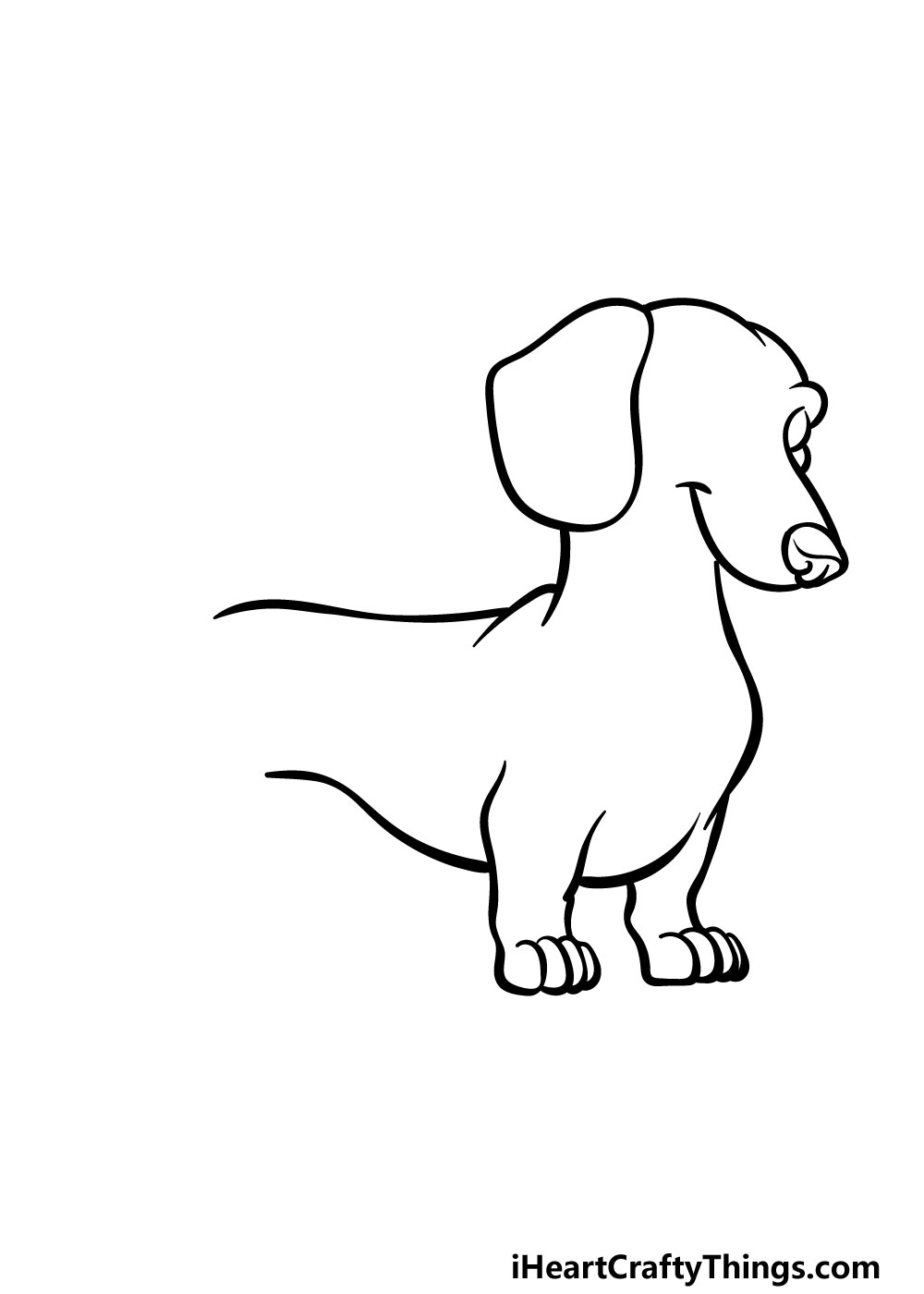 how to draw a Dachshund step 3
