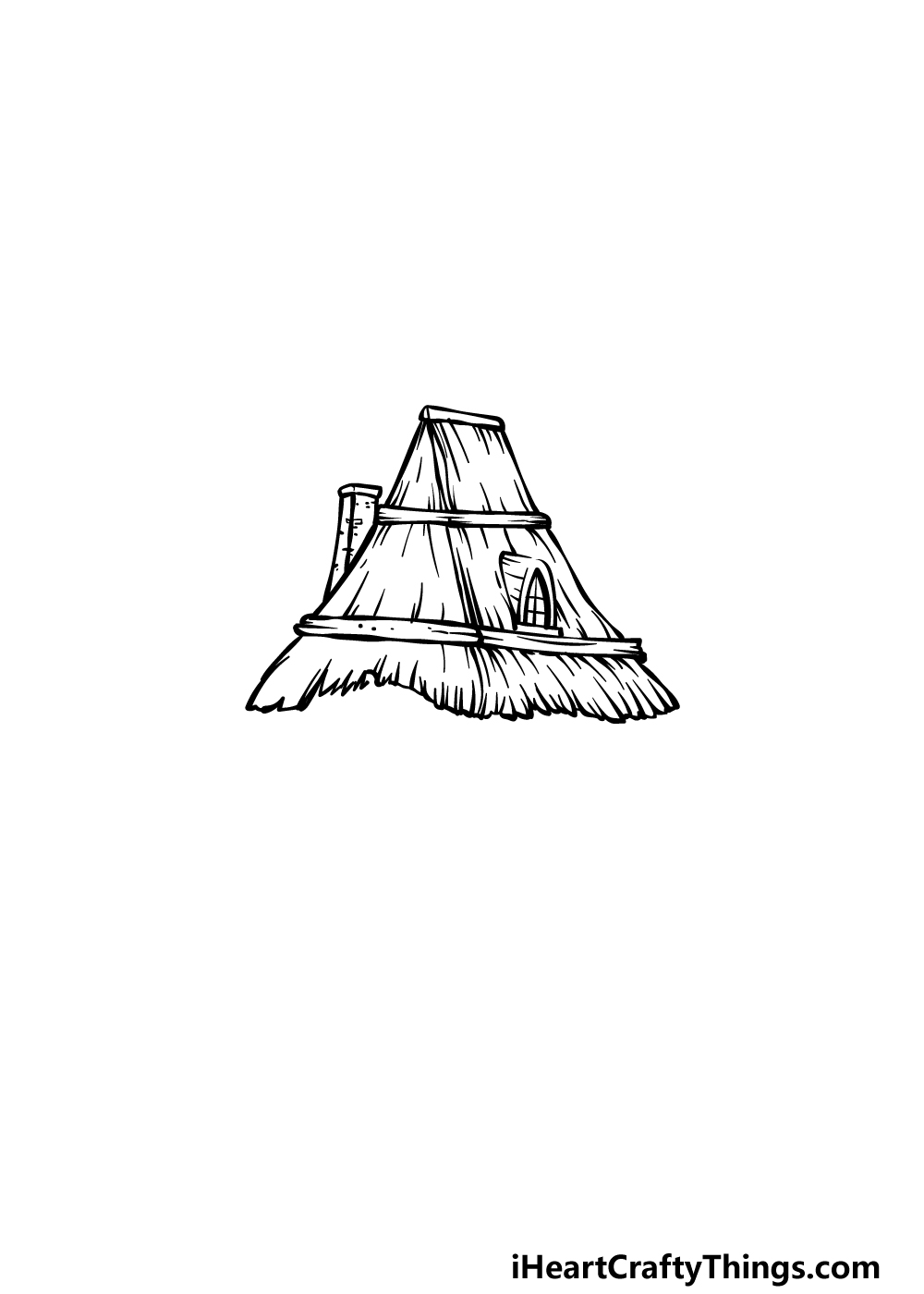 how to draw a Cottage step 3
