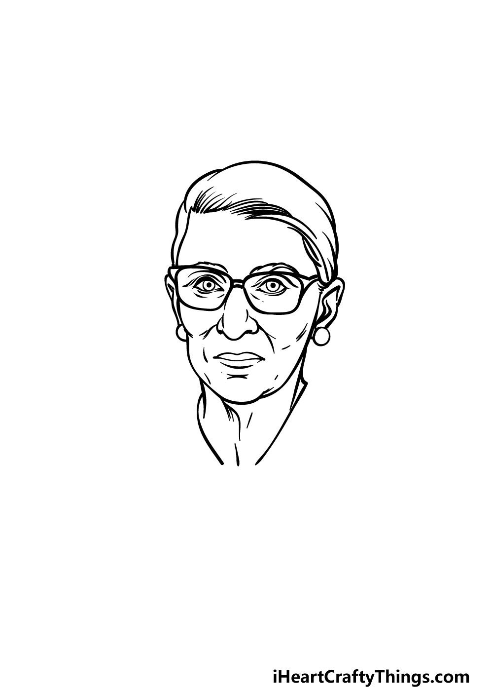 how to draw Ruth Bader Ginsburg step 3
