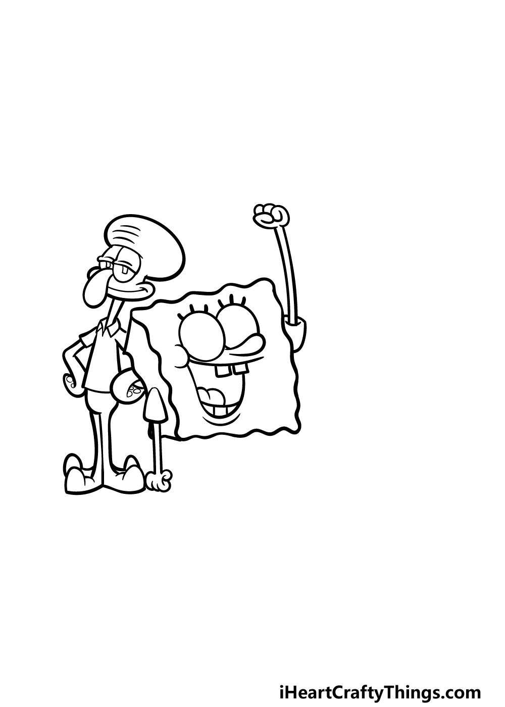 how to draw Spongebob characters step 3