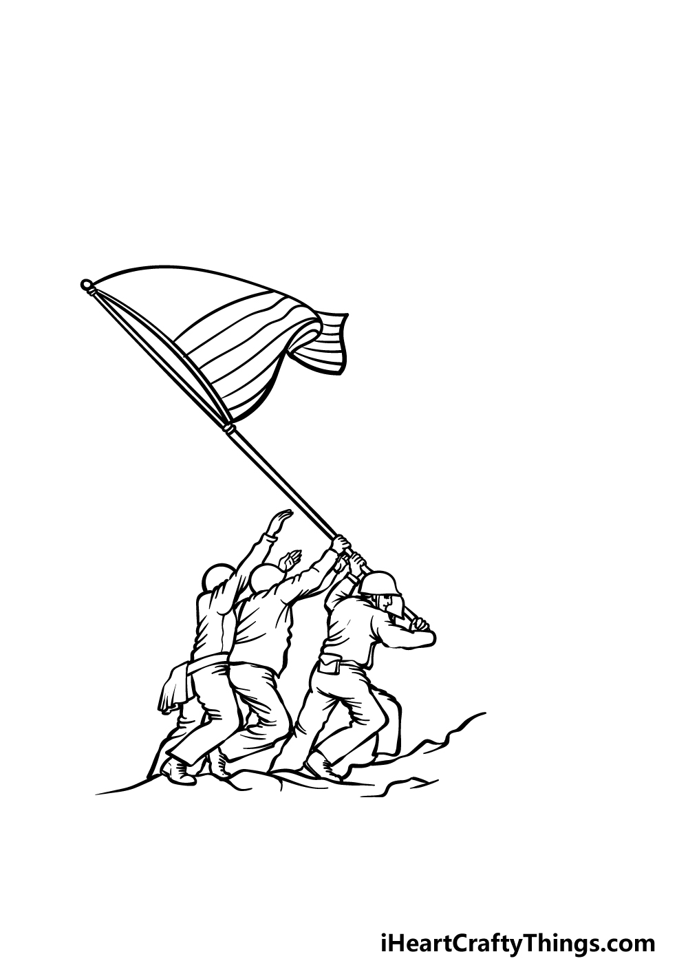 how to draw Veteran’s Day step 3
