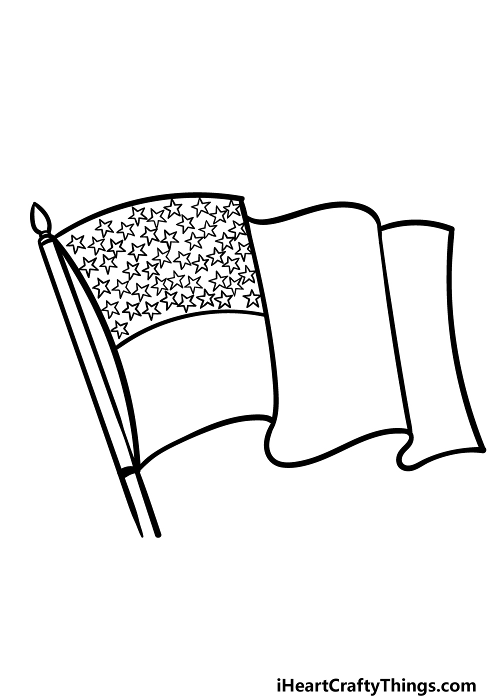 how to draw a USA Flag step 3