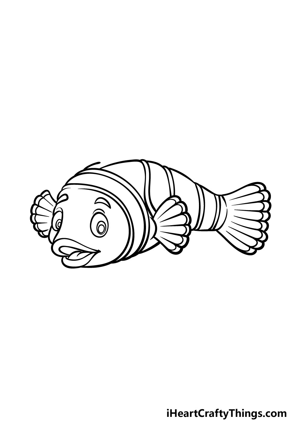 how to draw a Clownfish step 4