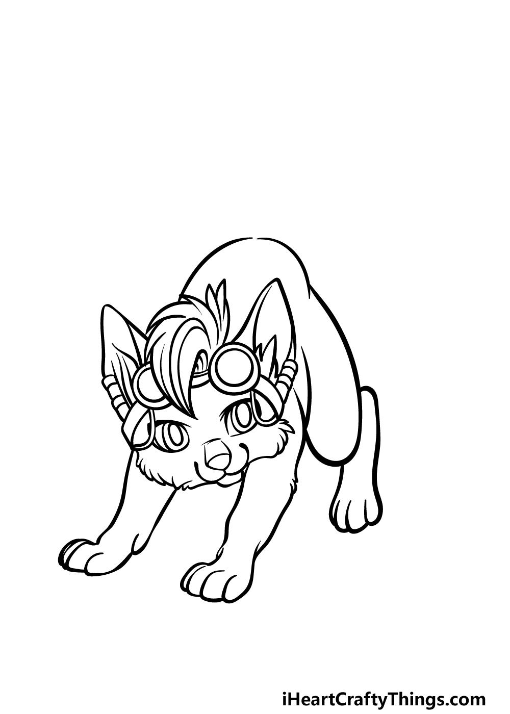 how to draw an Anime Dog step 4