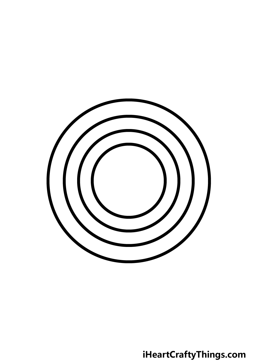 how to draw Captain America’s Shield step 4