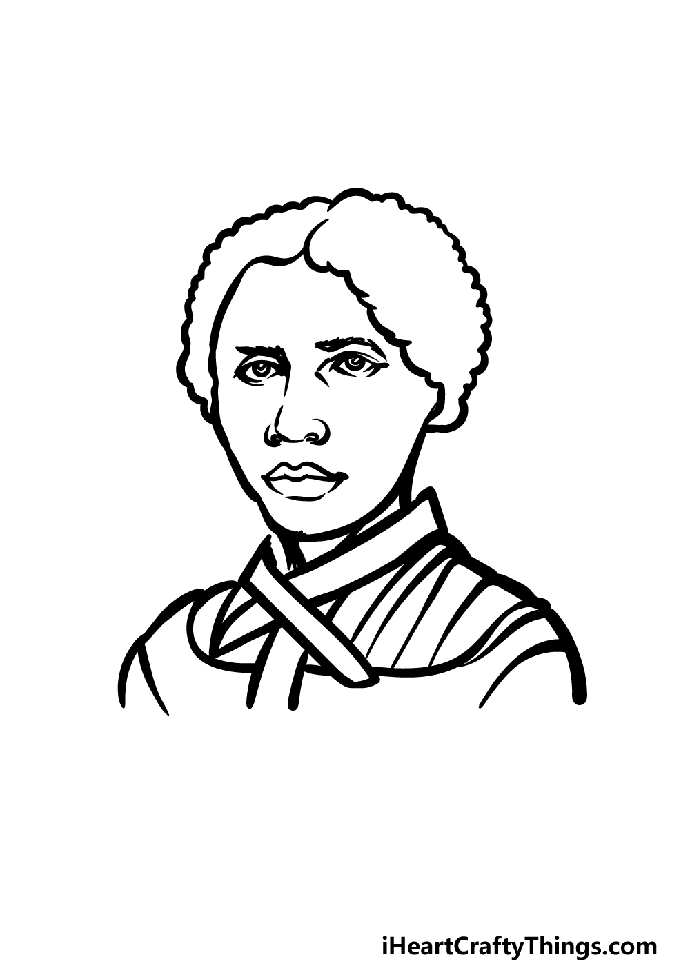 how to draw Harriet Tubman step 4