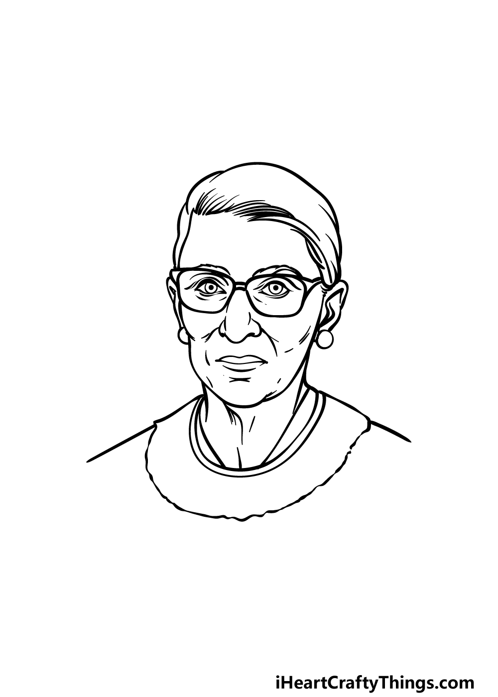 how to draw Ruth Bader Ginsburg step 4