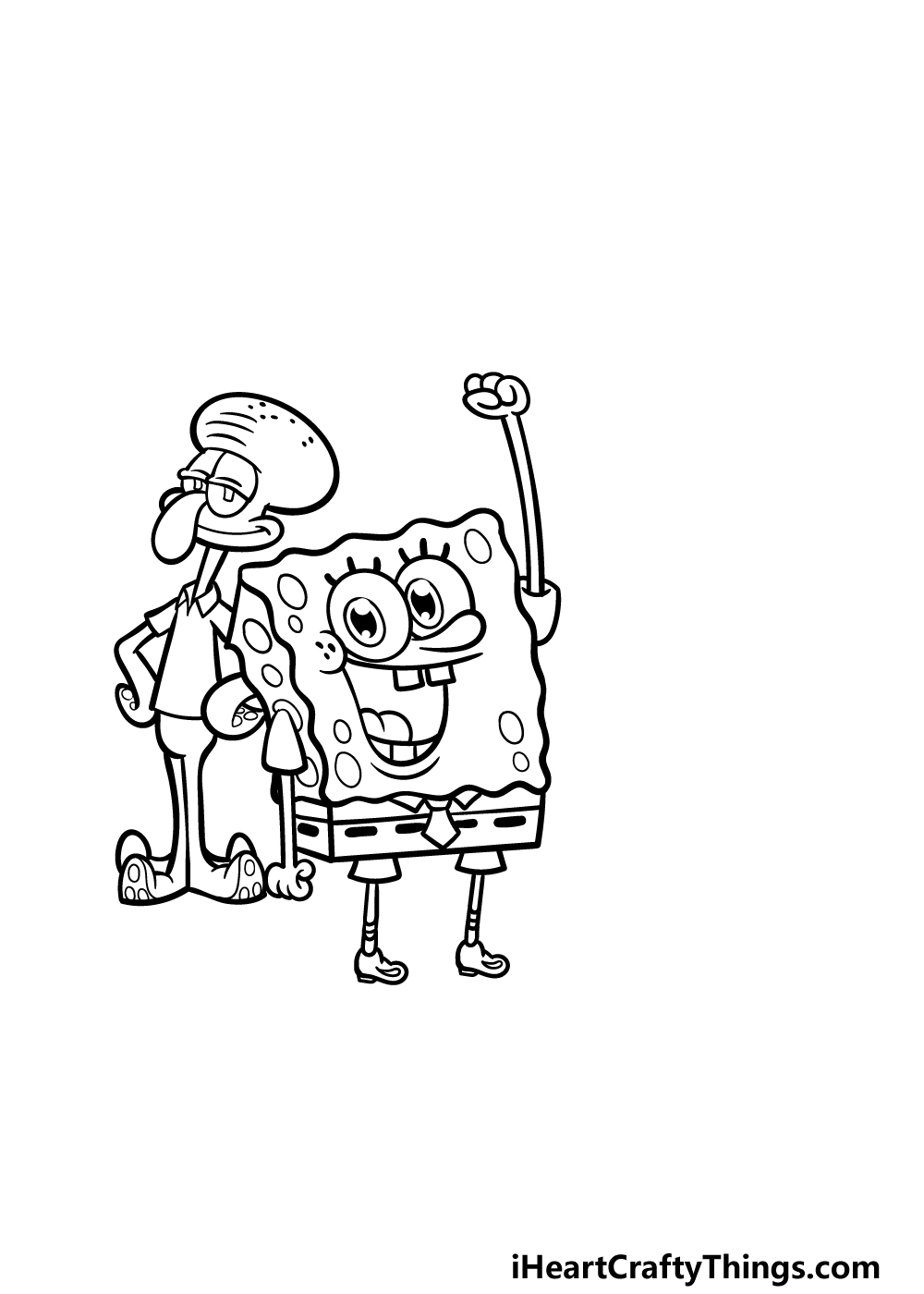 how to draw Spongebob characters step 4