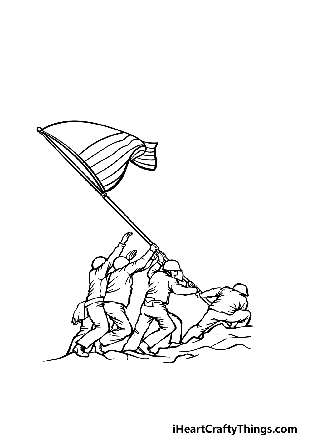 how to draw Veteran’s Day step 4