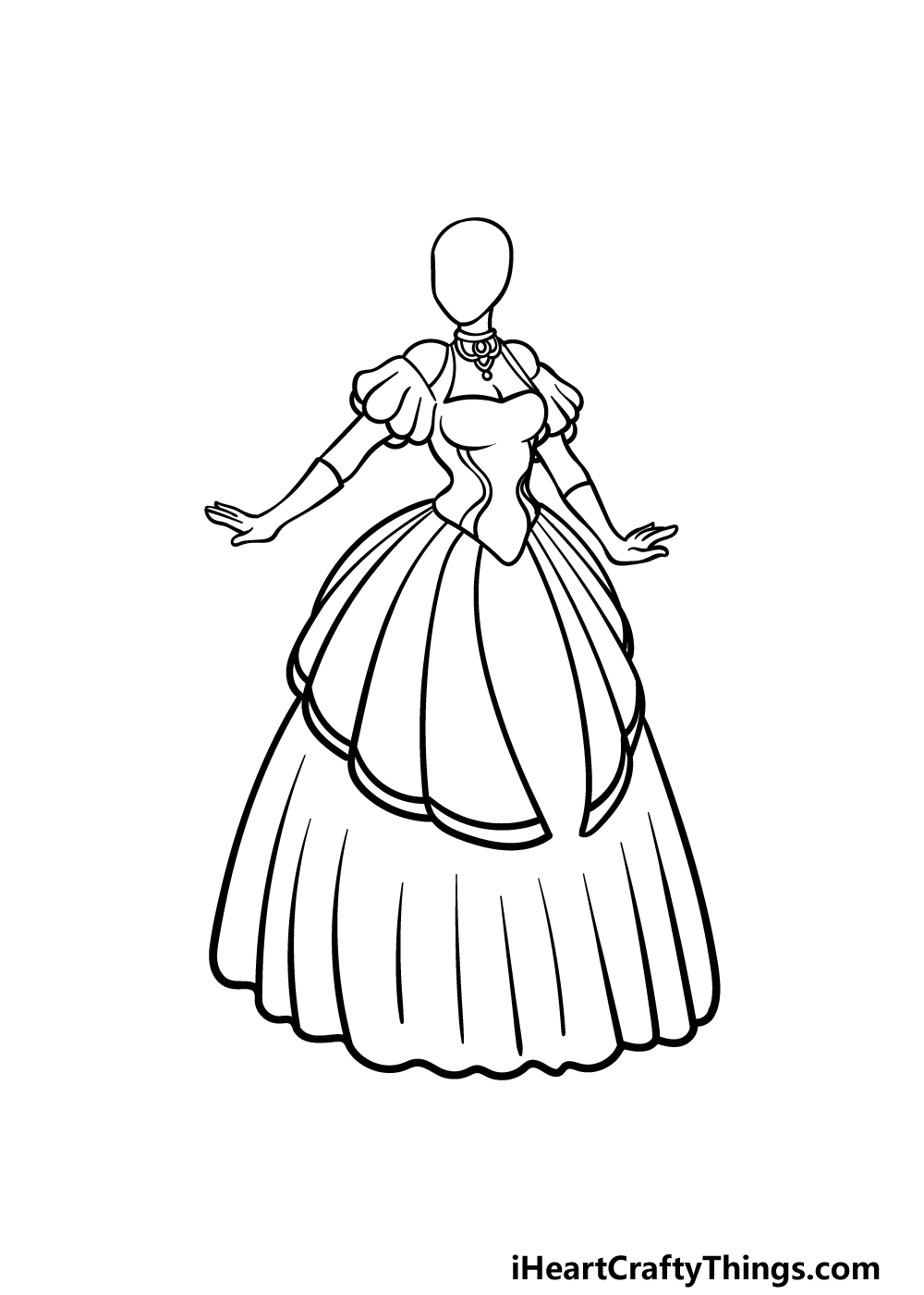 how to draw a Dress Design step 5