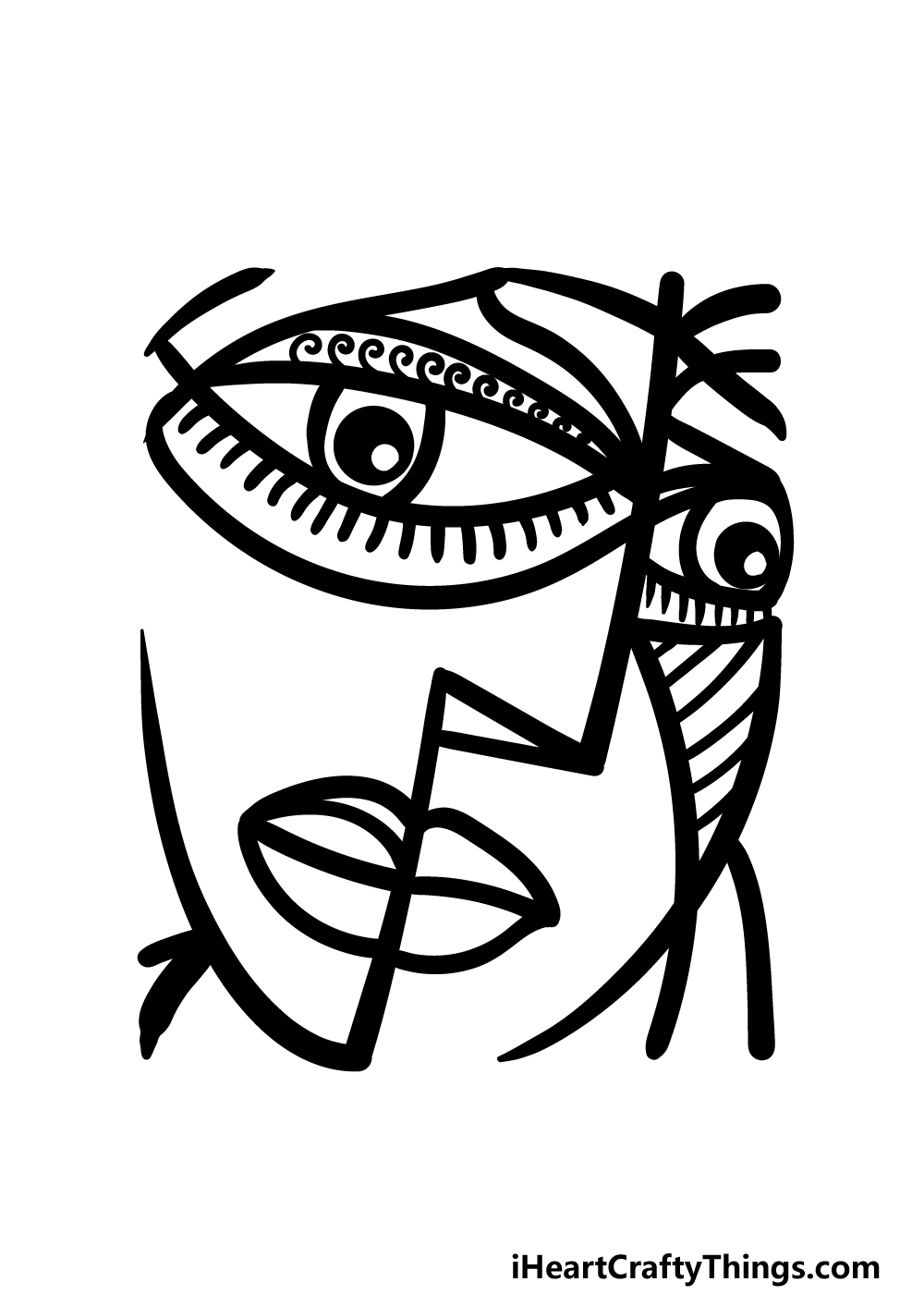 how to draw an Abstract Face step 5