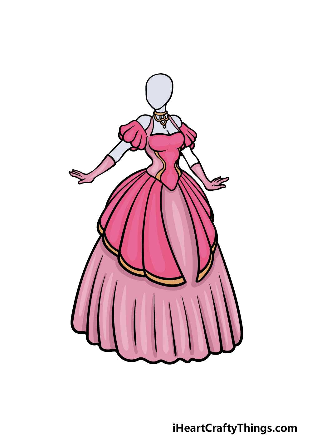 how to draw a Dress Design step 6