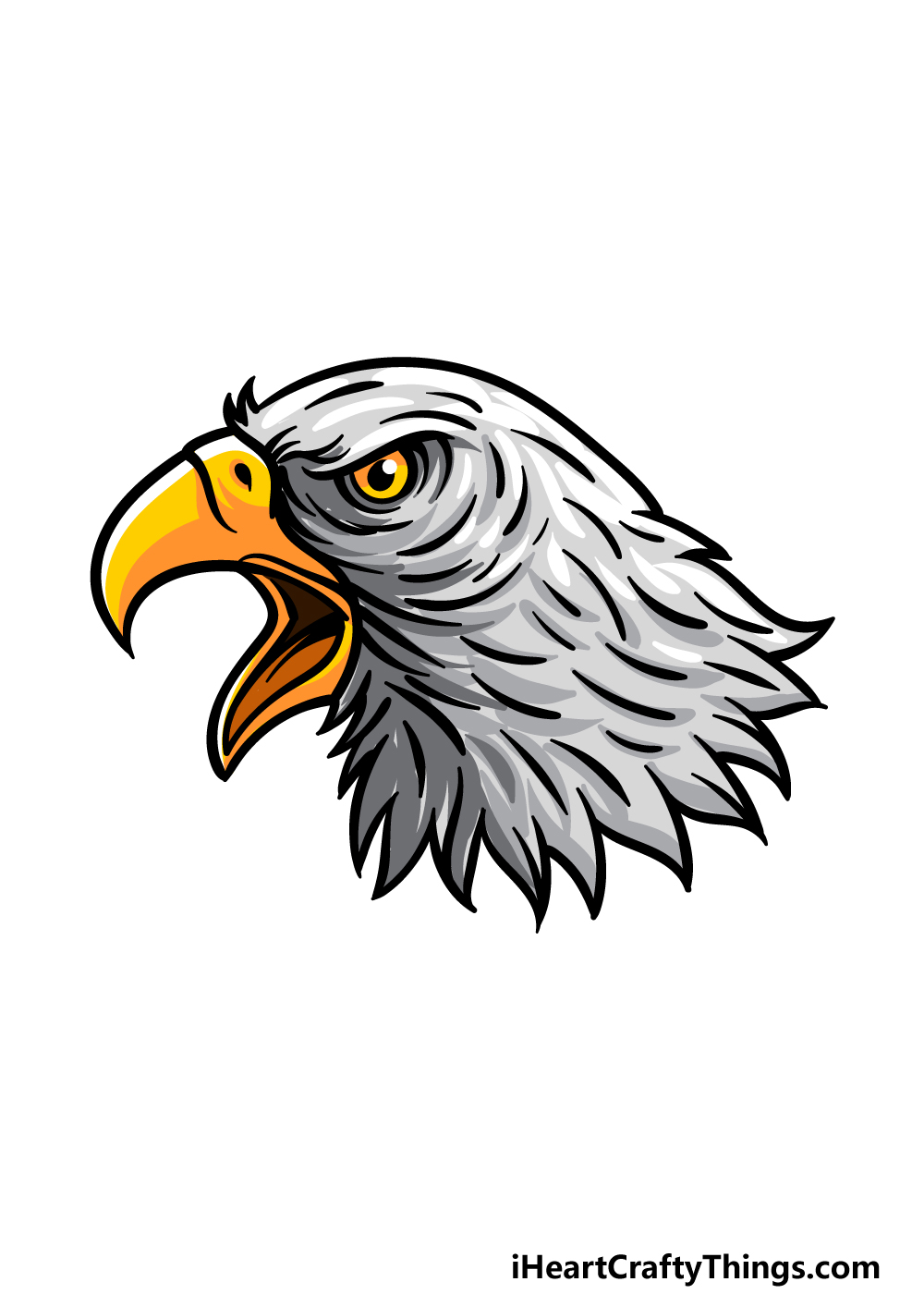 how to draw an Eagle Head step 6