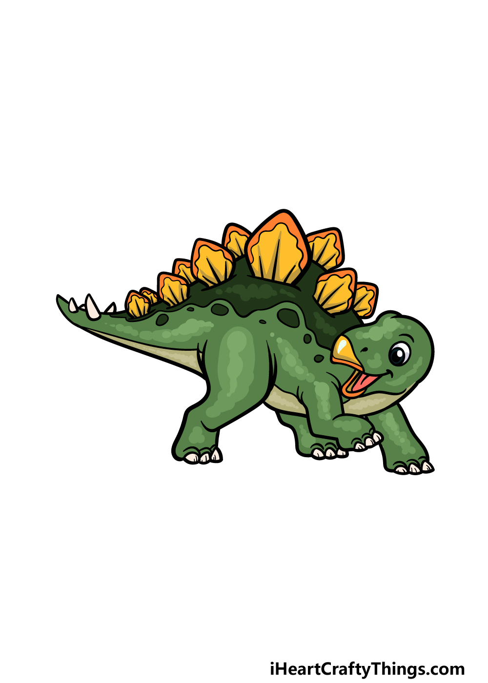 how to draw a Stegosaurus step 6
