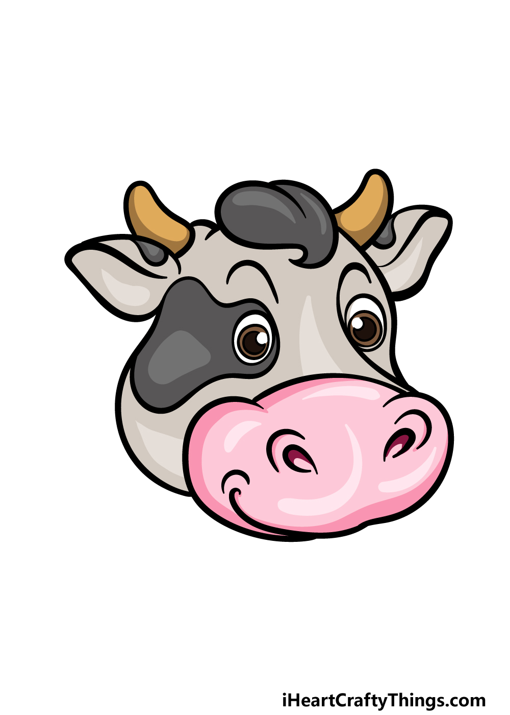 how to draw a Cow’s Face step 6