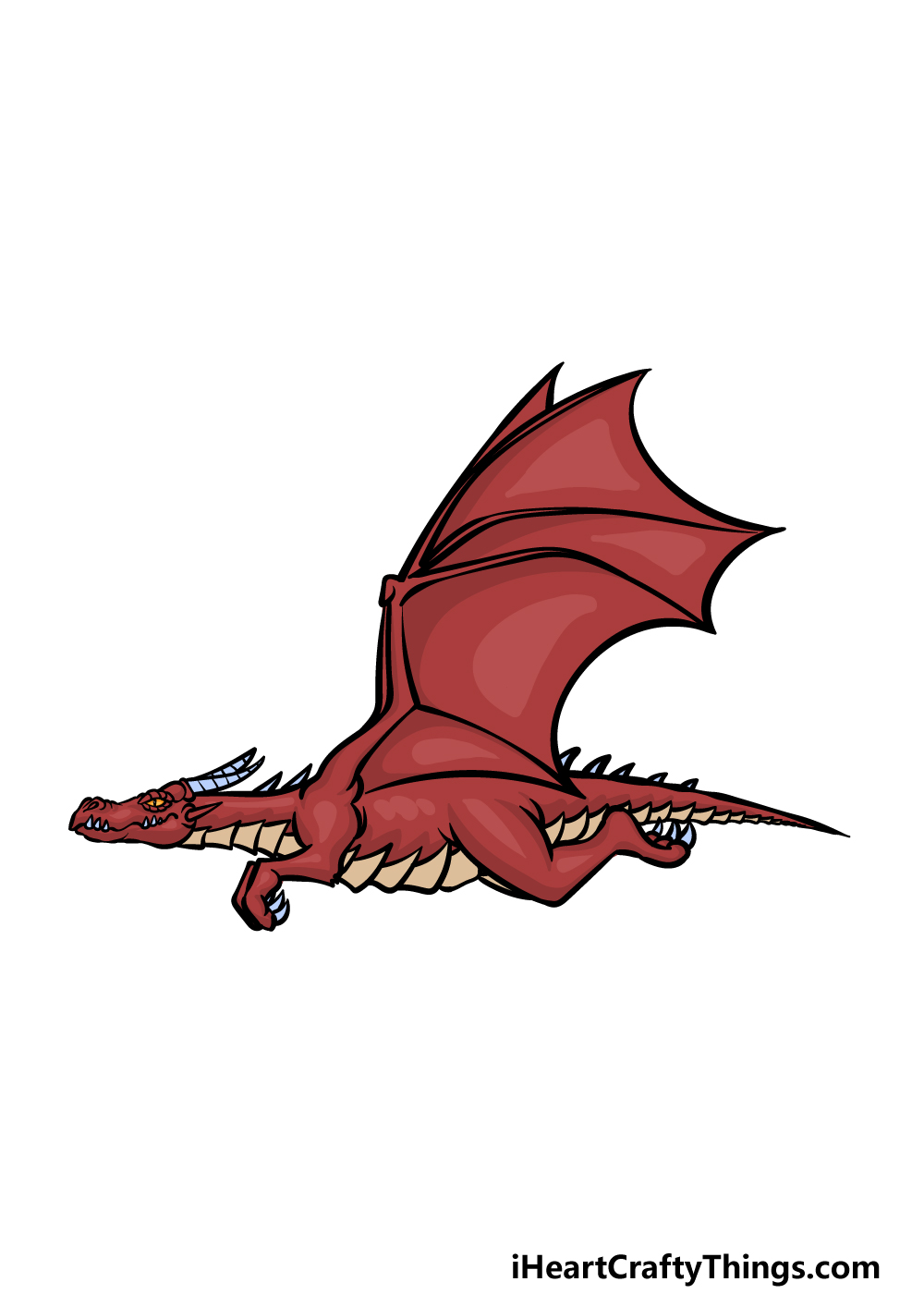 how to draw a Flying Dragon step 6