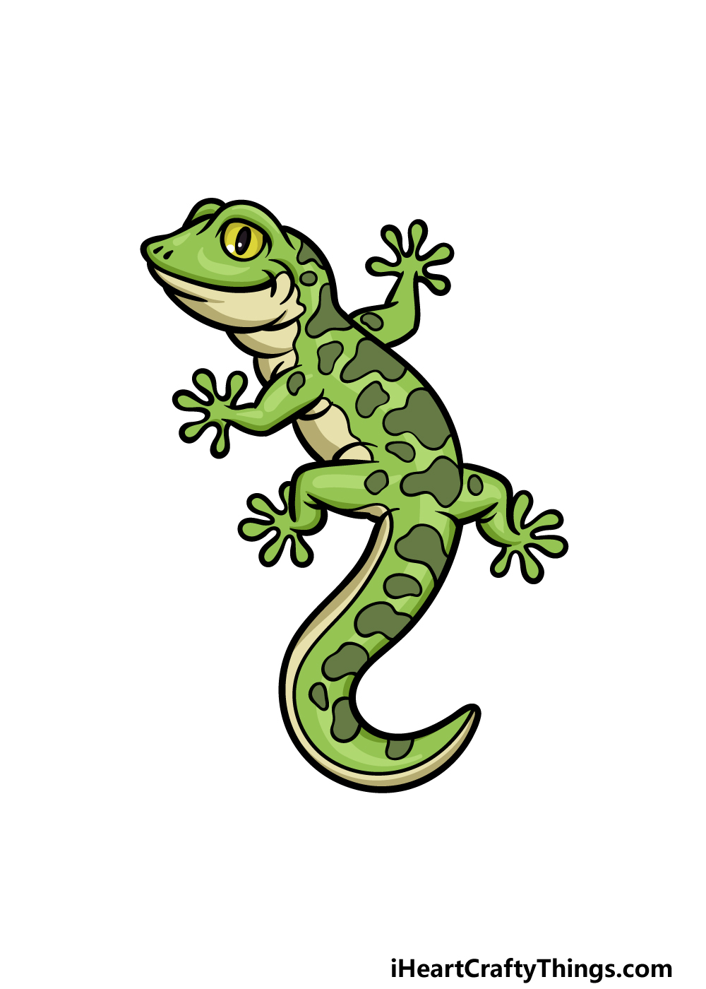 how to draw a Gecko step 6