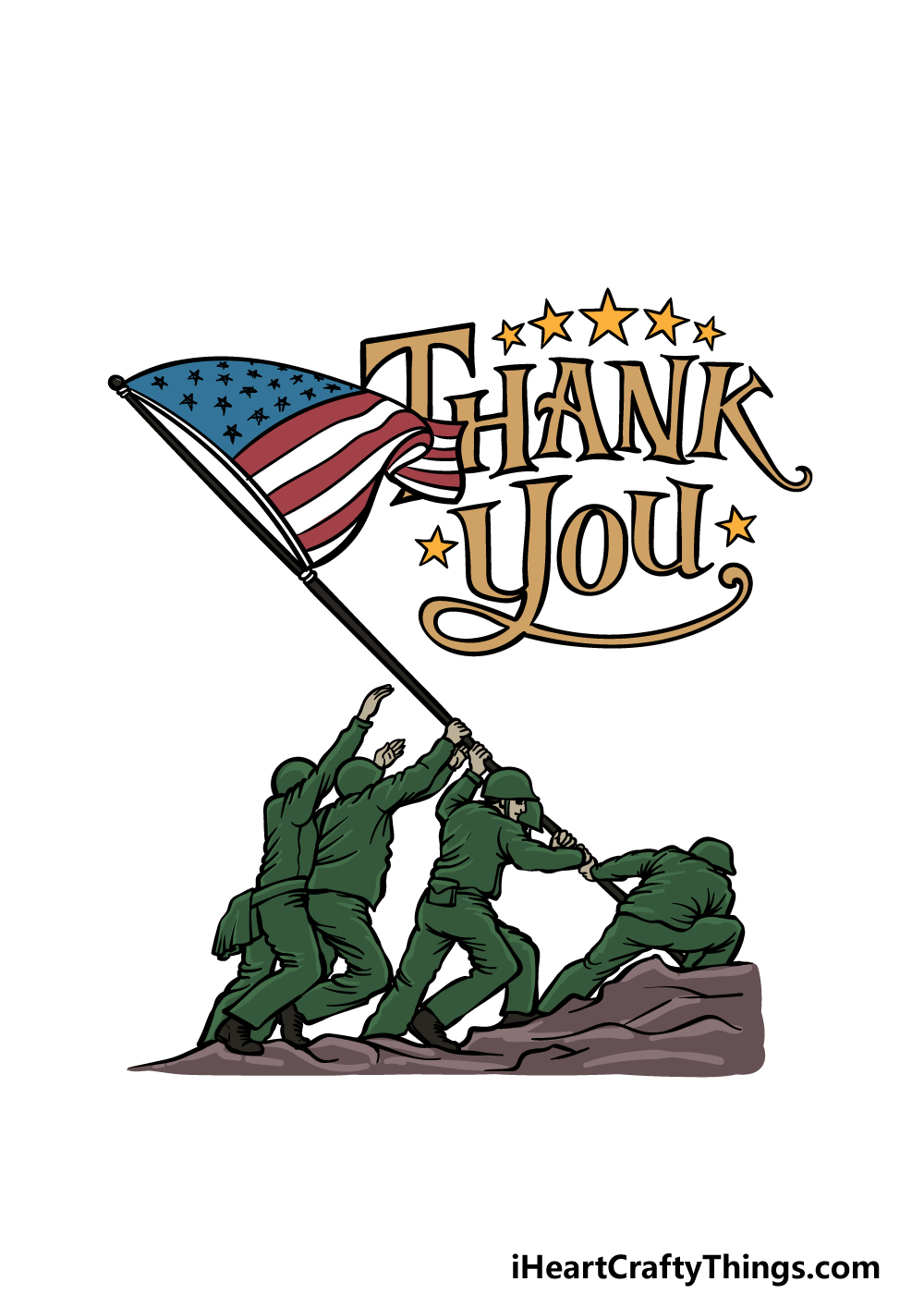how to draw Veteran’s Day step 6