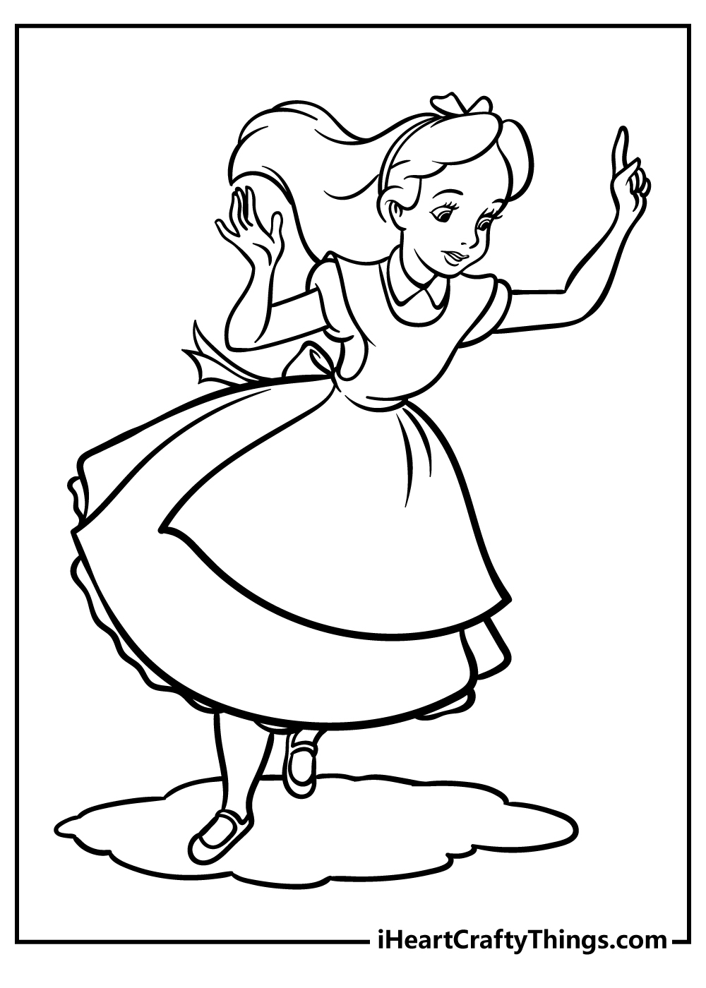 Alice In Wonderland Coloring Sheet for children free download