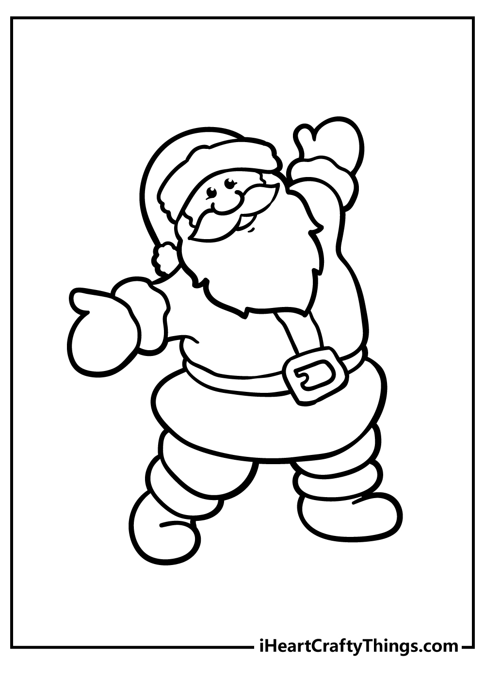 Cute Santa Christmas Coloring Original Sheet for children free download
