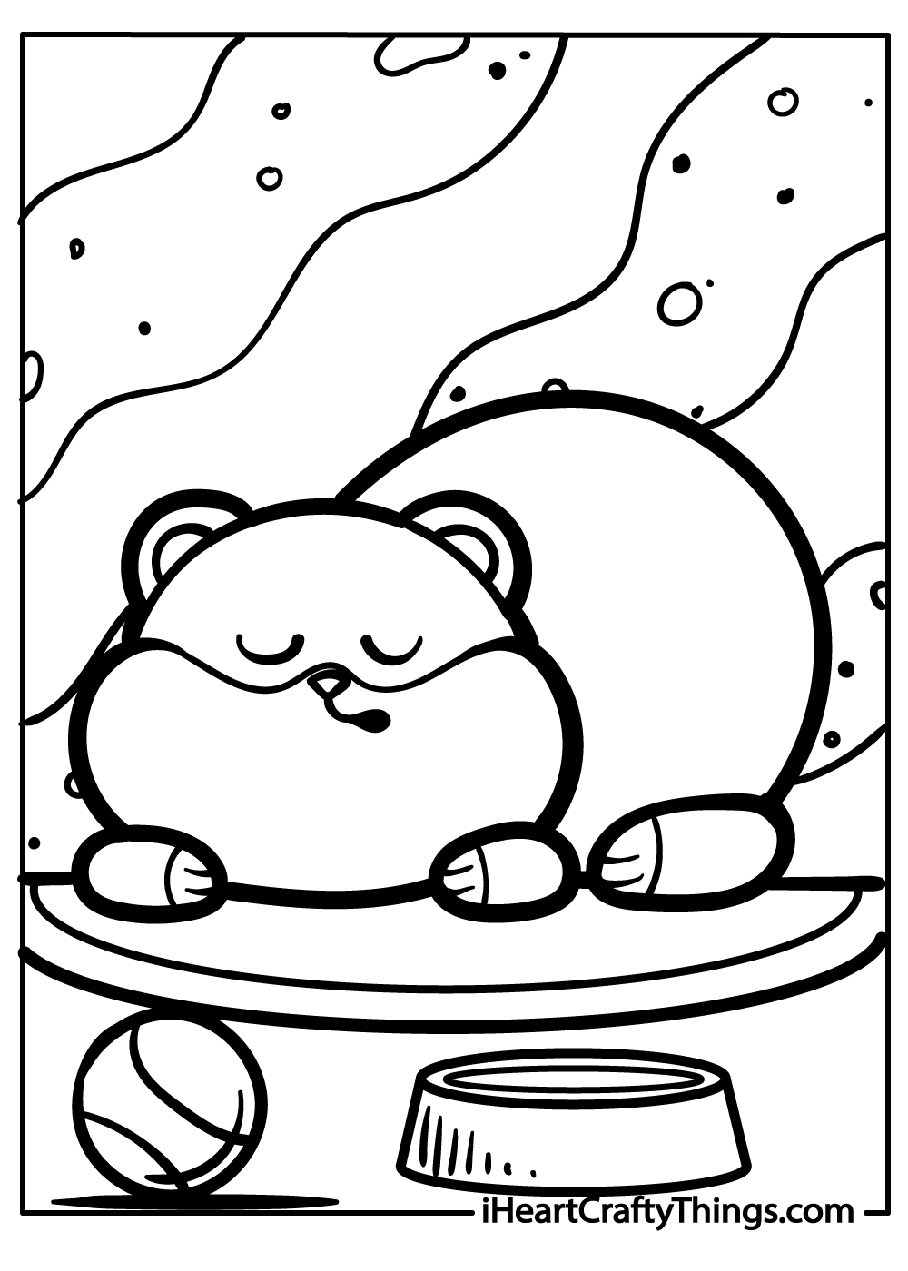 hamster coloring printable for kids