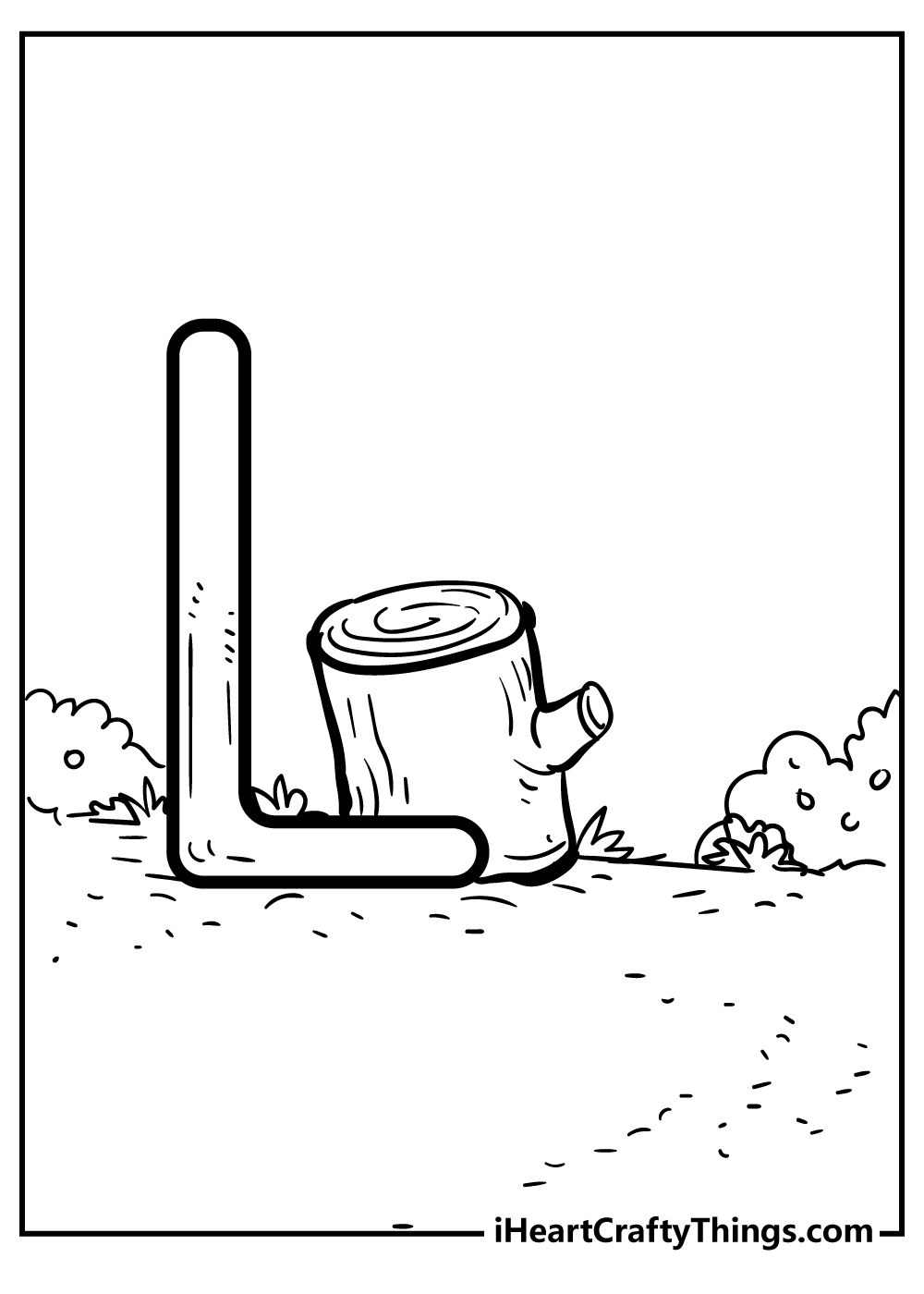 Letter L Coloring Pages for adults free printable