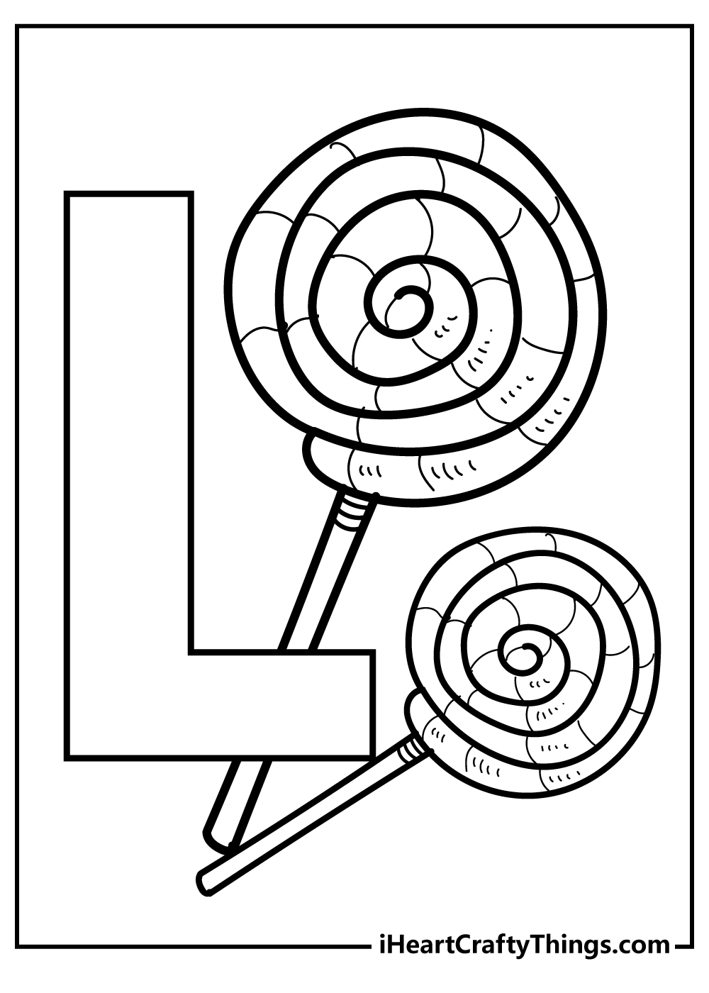 Letter L Coloring Original Sheet for children free download
