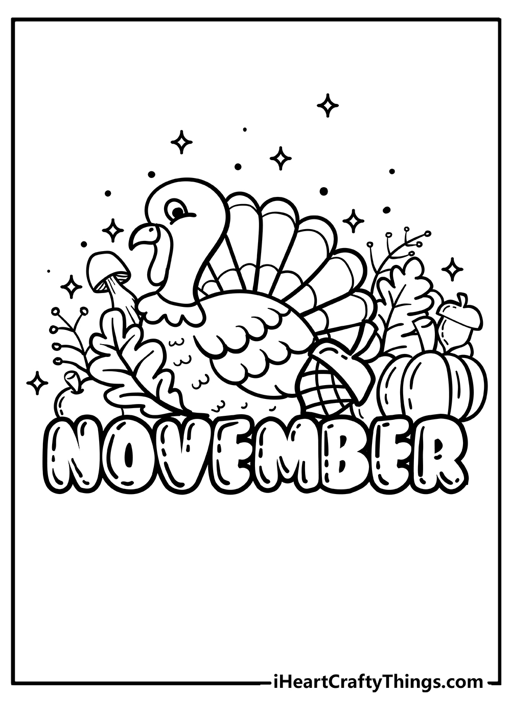 November Easy Coloring Pages
