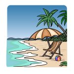 how to draw a Beach image