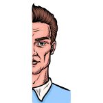 how to draw a Half Face image