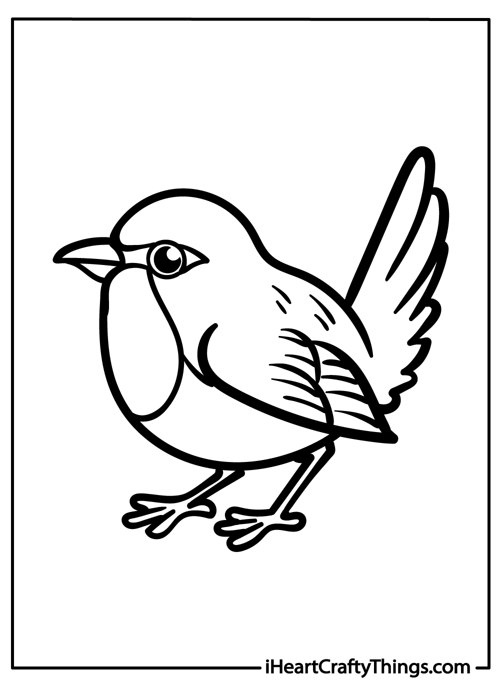 black-and-white robin coloring pages