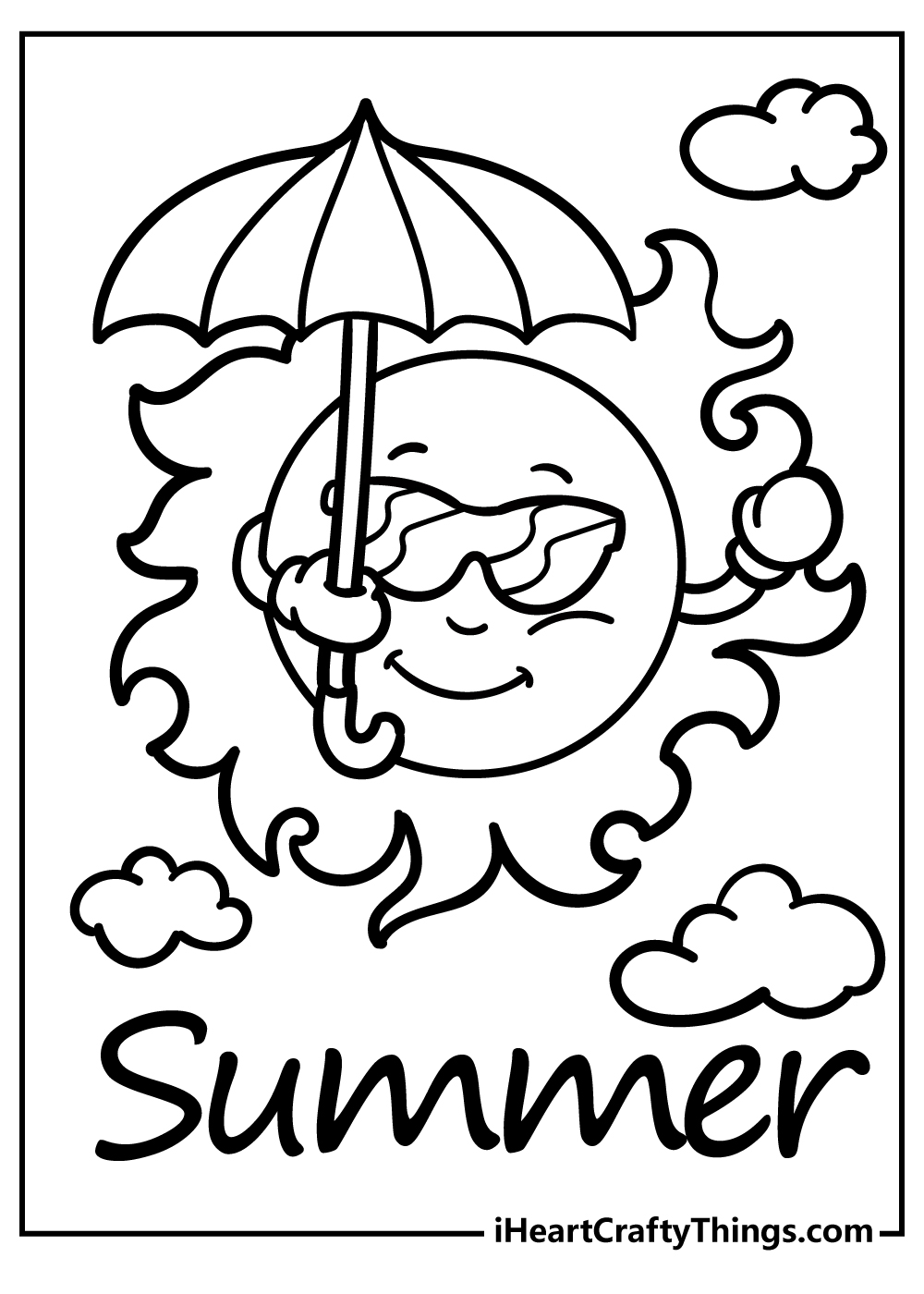 Sunny summer coloring pages