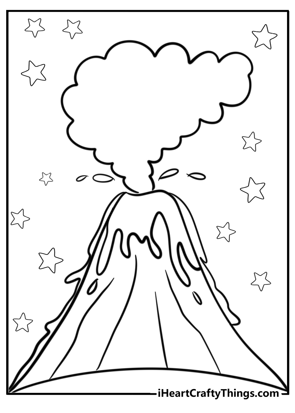 Simple outline of a volcano exploding