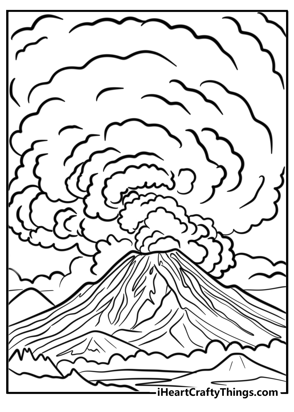 Volcanic eruption with lots of smoke