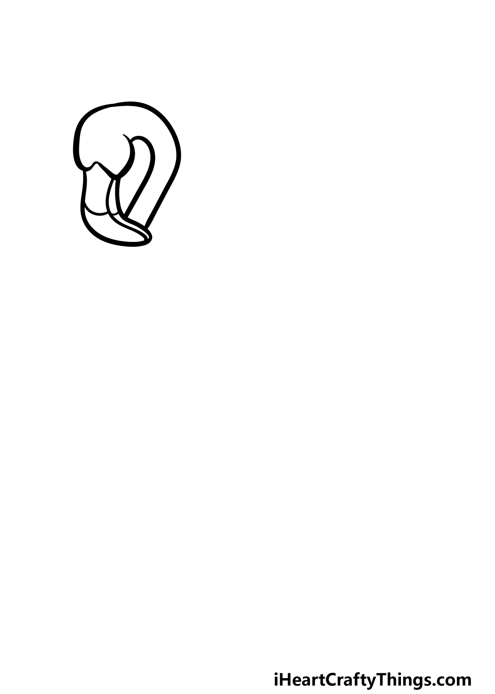 how to draw a cartoon flamingo step 1